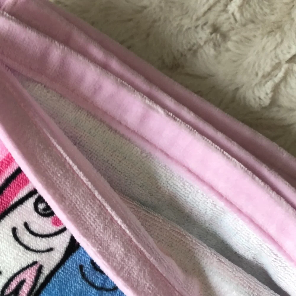 Betsey Johnson Pink Blue SARDINES Fish Print Beach Towel